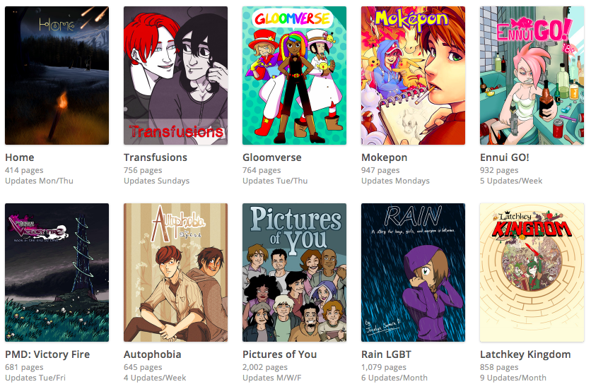 Some of the webcomics that host on Smack Jeeves.